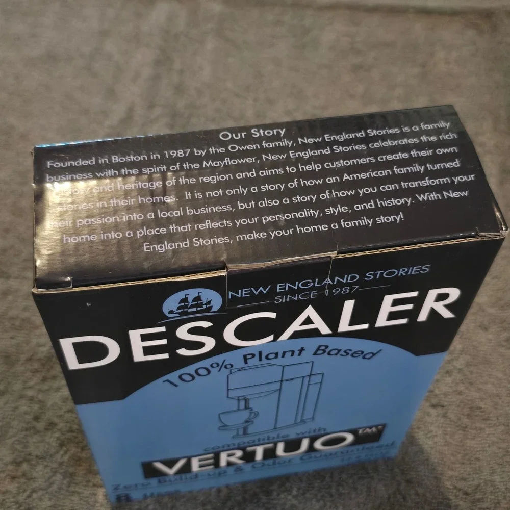 New England Stories Descaler 33.8oz Coffee Machine Cleaner Vertuo Plant Based
